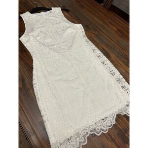 Jack BB Dakota Lace Dress Sleeveless Party‎ Cocktail White Dress Size L